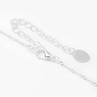 Silver Cubic Zirconia Key Pendant Necklace