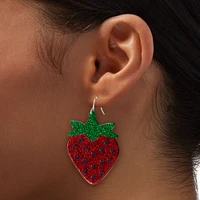 Acrylic Strawberry 2'' Drop Earrings