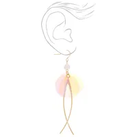 Gold 14G Rainbow Flower Top Down Belly Ring