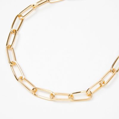 Gold Paperclip Link Chain Necklace