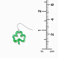 St. Patrick's Day Glitter Shamrock 1" Drop Earrings