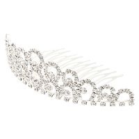 Silver-Tone Crystal Mini Tiara