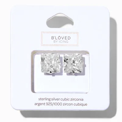 B'Loved by Icing Sterling Silver Cubic Zirconia 10MM Square Stud Earrings