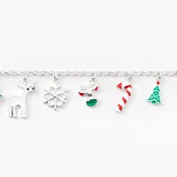 Christmas Silver Charm Bracelet