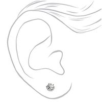 Sterling Silver Cubic Zirconia 5MM Round Cup Stud Earrings