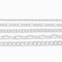 Silver Woven Chain Bracelet Set - 5 Pack