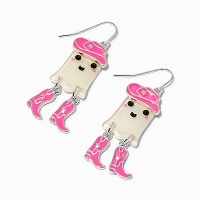 Pink Cowgirl Ghost Drop Earrings