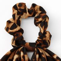 Small Leopard Hair Scrunchie Scarf - Brown