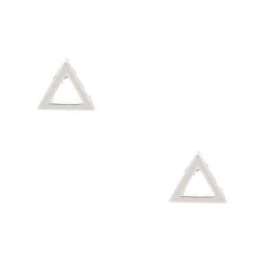 Sterling Silver Open Triangle Stud Earrings