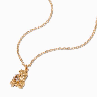 Gold Zodiac Symbol Pendant Necklace - Virgo