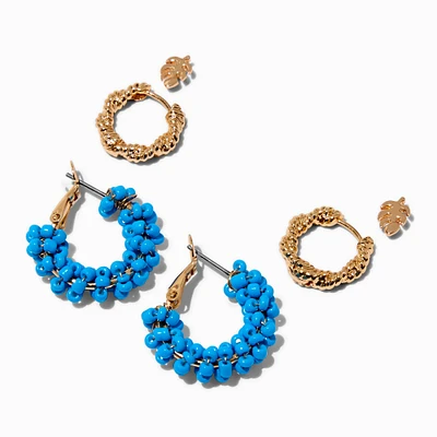 Beaded Hoops Earring Stackables Set