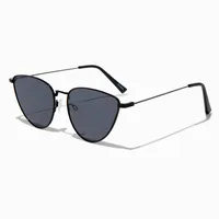 Slim Black Metal Cat Eye Sunglasses