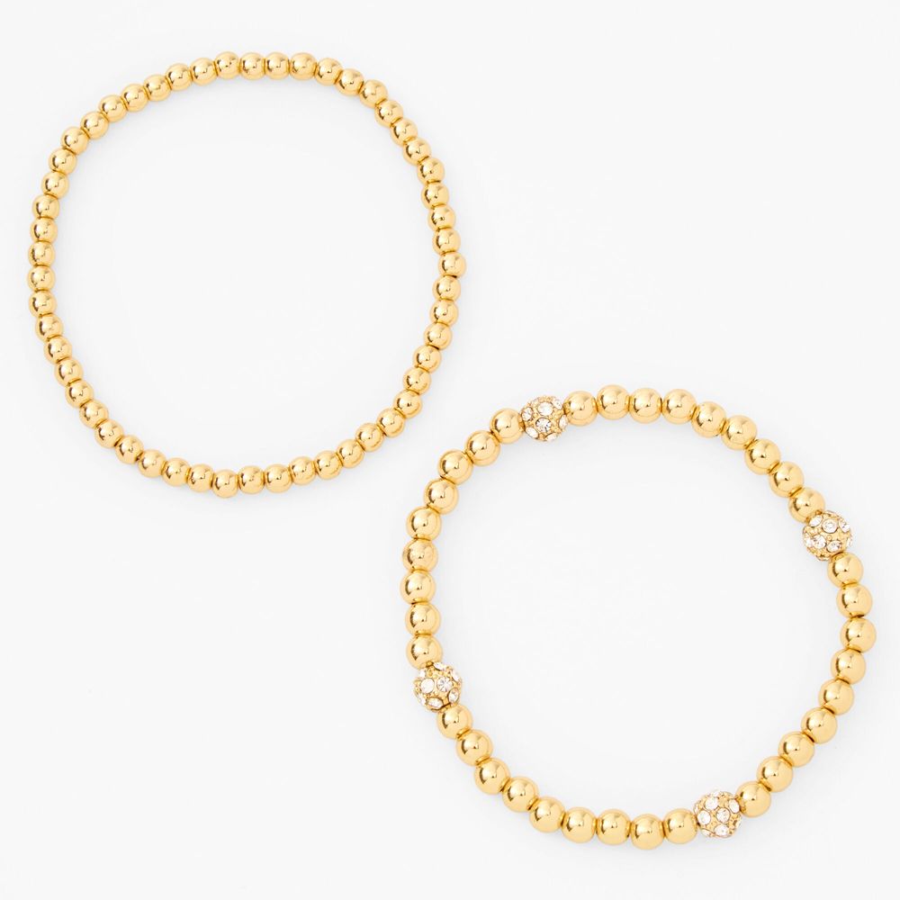 Gold Fireballl Stretch Bracelets (2 Pack)