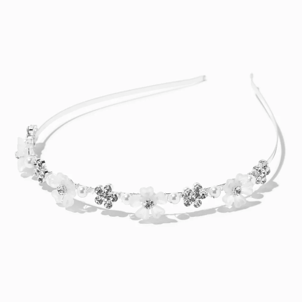 Silver Frosted Flower Headband