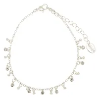 Silver Embellished Beaded Anklet