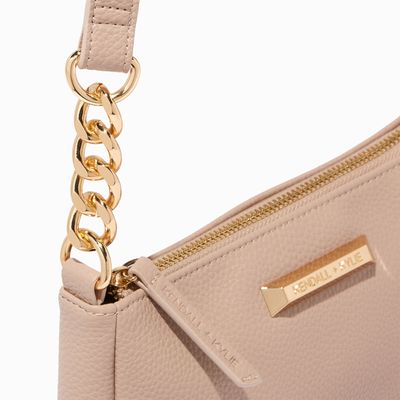KENDALL + KYLIE Light Beige Pebble Shoulder Handbag