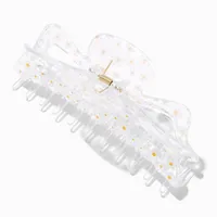 Large Clear Daisy Print Hair Claw