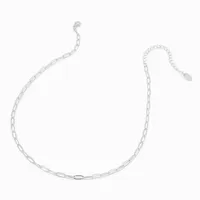 Silver Paper Clip Chain Necklace