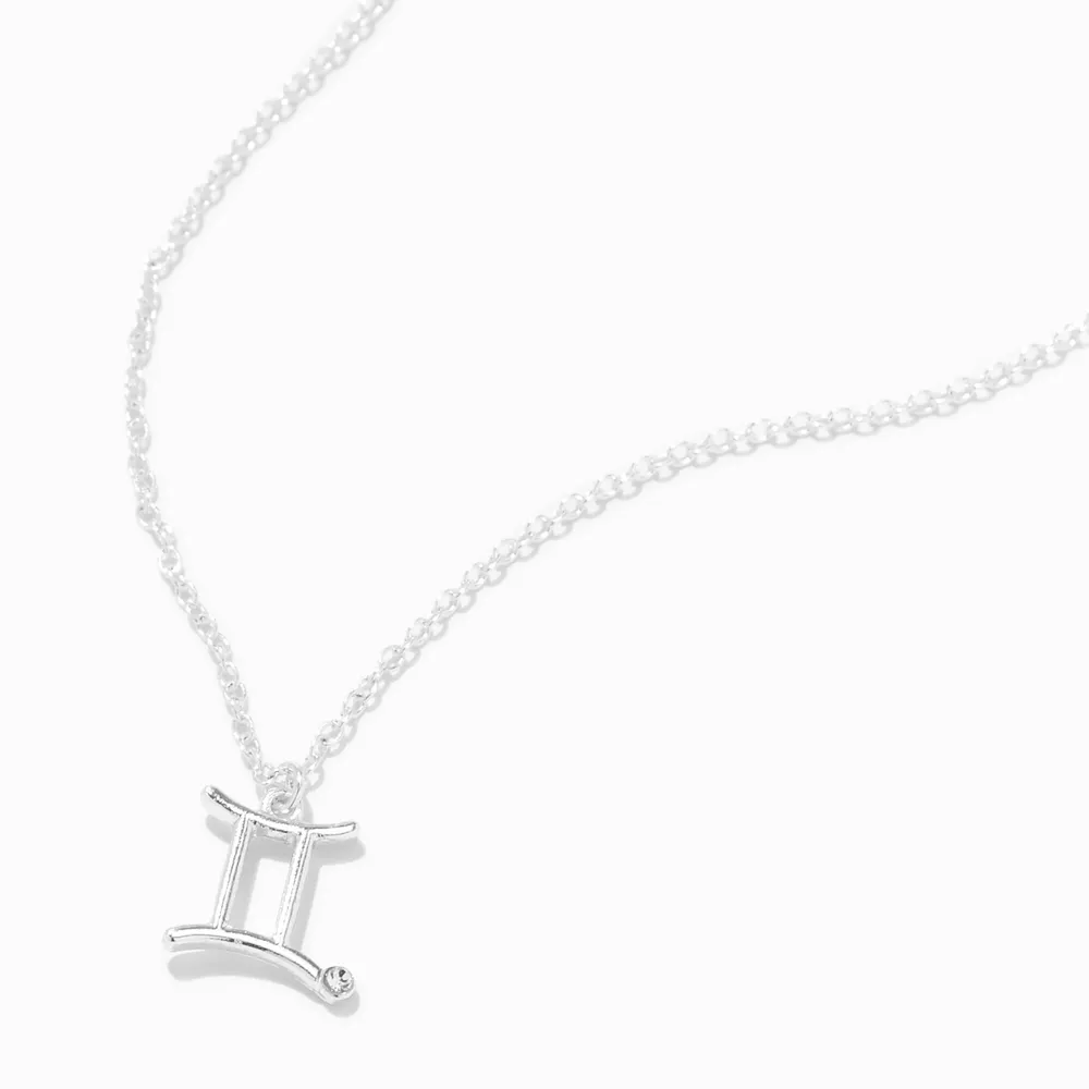 Silver Zodiac Embellished Pendant Necklace