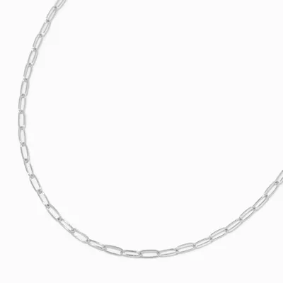 Silver Paper Clip Chain Necklace