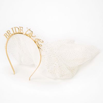 Gold Bride To Be Veil Headband