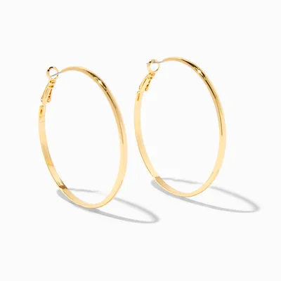 Icing Select 18k Gold Plated 70MM Slick Hoop Earrings
