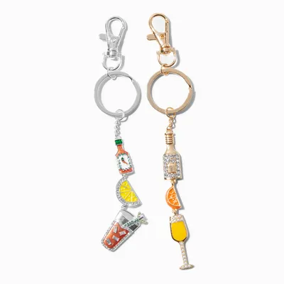 Best Friends Cocktail Charms Keychains - 2 Pack