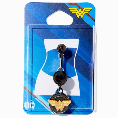 Wonder Woman® Black 14G Dangle Belly Bar