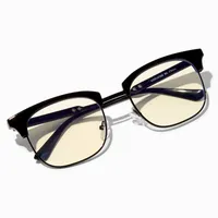 Solar Blue Light Reducing Black Browline Clear Lens Frames