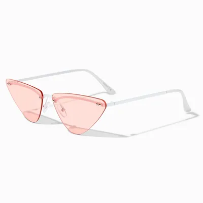 Pink & White Geometric Triangle Sunglasses