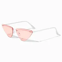 Pink & White Geometric Triangle Sunglasses