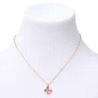 Butterfly Birthstone 16" Gold Pendant Necklace