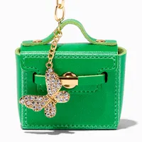 Butterfly Charm Green Purse Keychain