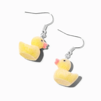 Fuzzy Rubber Duck 0.5" Drop Earrings