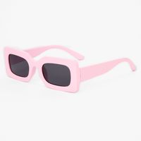 Pink Rectangular Retro Sunglasses