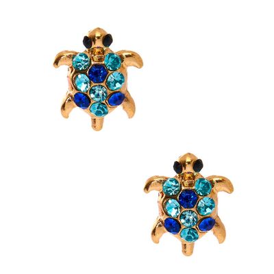 Gold-Toned Turtle Stud Earrings