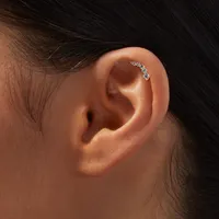 18k Rose Gold Plating Titanium 16G Crystal Curve Cartilage Earring