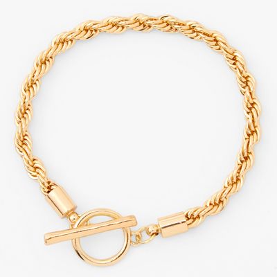 Gold Toggle Rope Chain Bracelet