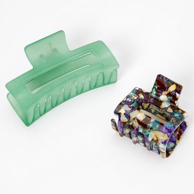 Marble and Green Hair Claws -  2 Pack
