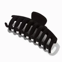 Black Flocked Medium Hair Claw