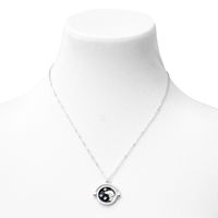 Silver Glow In The Dark Zodiac Spinning Pendant Necklace - Aries