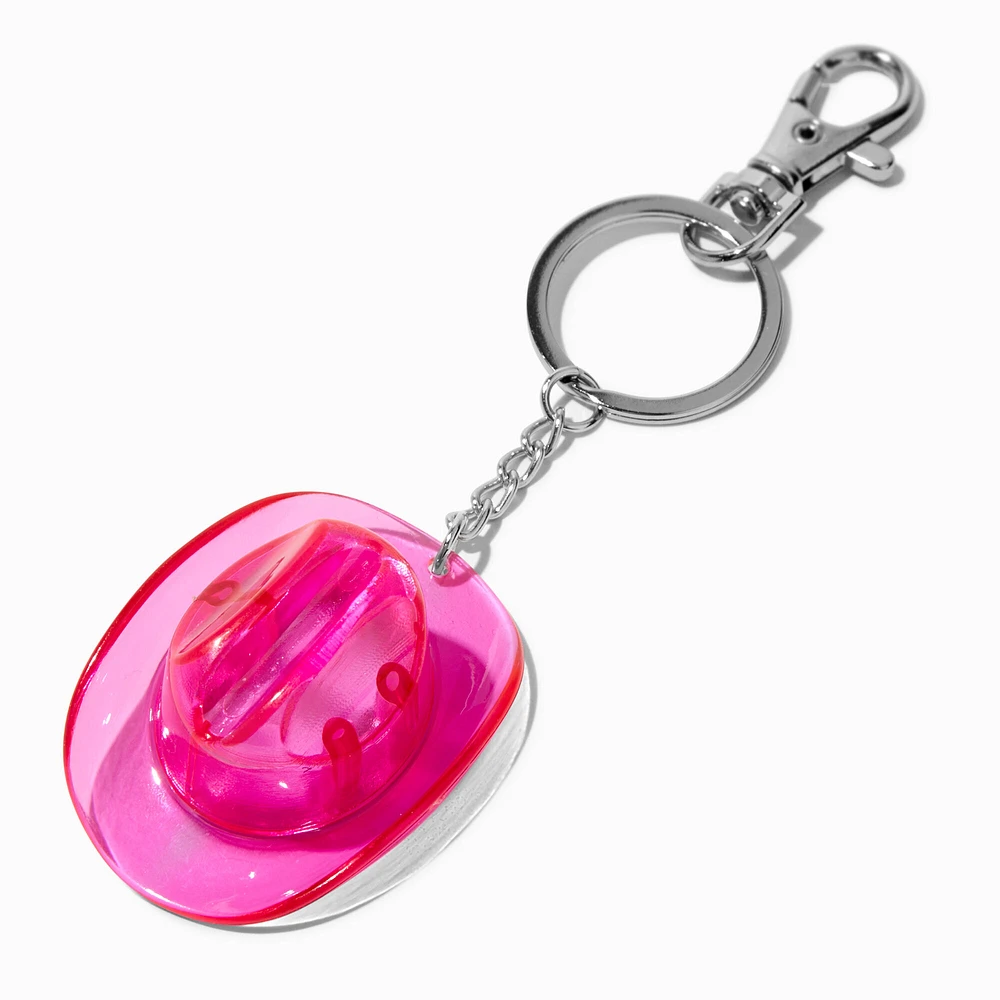 Pink Cowboy Hat Bottle Opener Keychain