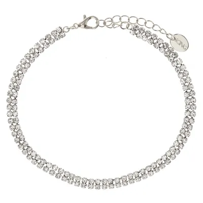 Silver Tone Rhinestone Anklet