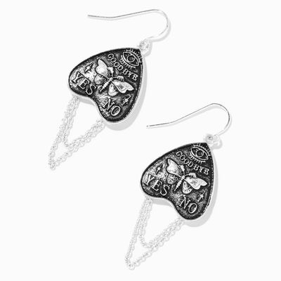 Silver Ouija Planchette 2" Drop Earrings