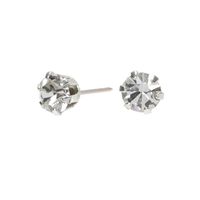 Sterling Silver Cubic Zirconia 5MM Round Cup Stud Earrings