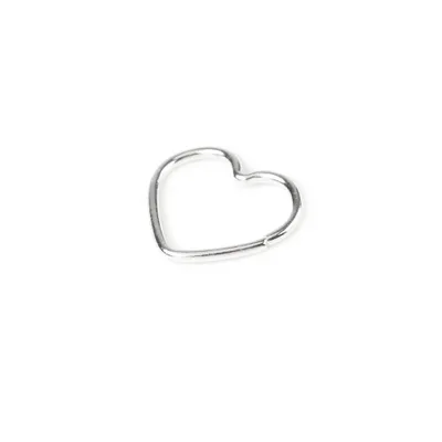 Sterling Silver 22G Heart Rook Clicker Hoop Earring