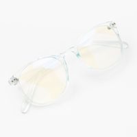 Solar Blue Light Reducing Round Clear Lens Frames - Blue