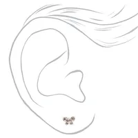 Sterling Silver Single Crystal Butterfly Stud Earring