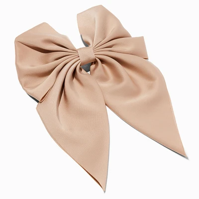 Champagne Satin Hair Bow Clip