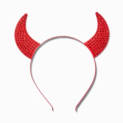 Red Devil Horns Rhinestone Headband